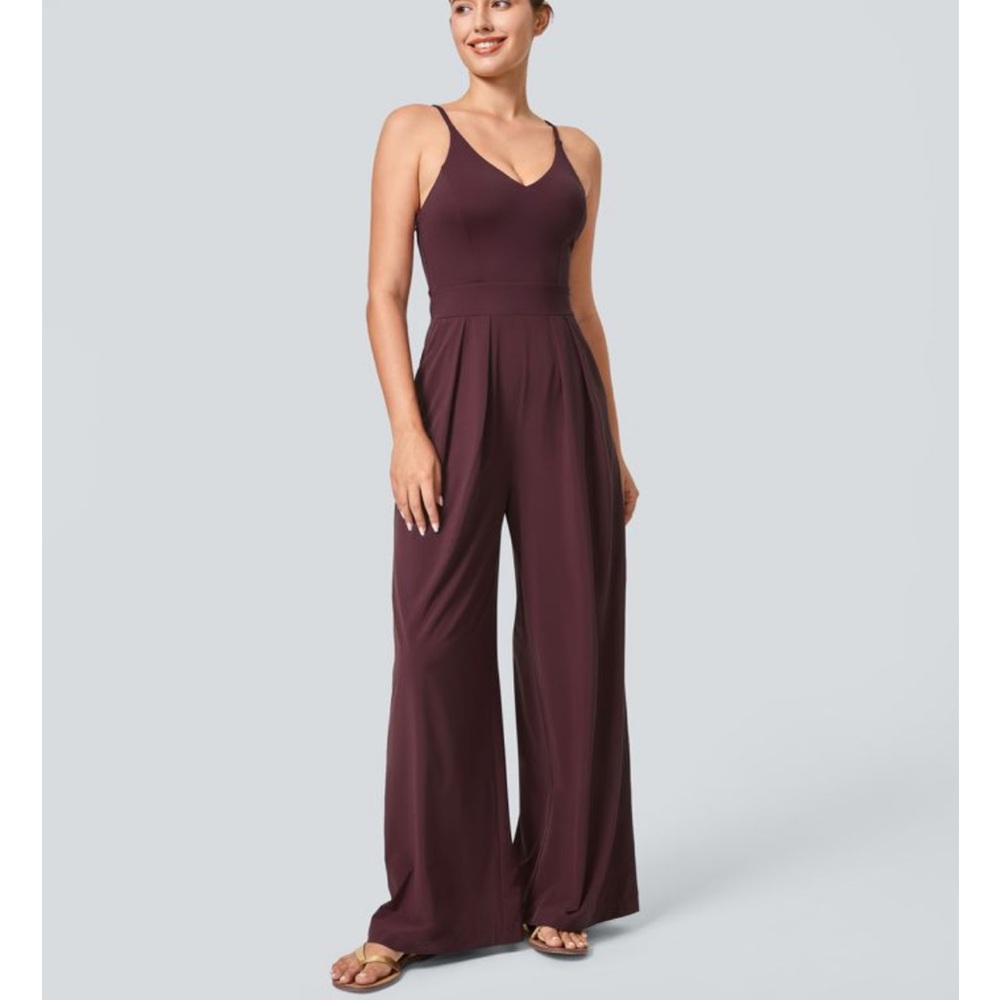 Halara Breezeful Backless Side Pocket Wide Leg Quick Dry Amaranth 3X NWT